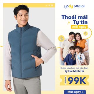 Áo phao gile nam YODY dày dặn 3 lớp bông ép bonding PVM7007