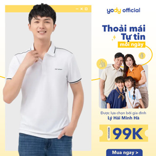 Áo polo thể thao nam YODY vải airycool chạm mát tức thì phối kẻ nổi bật trẻ trung MAPO25S137 SAM7017