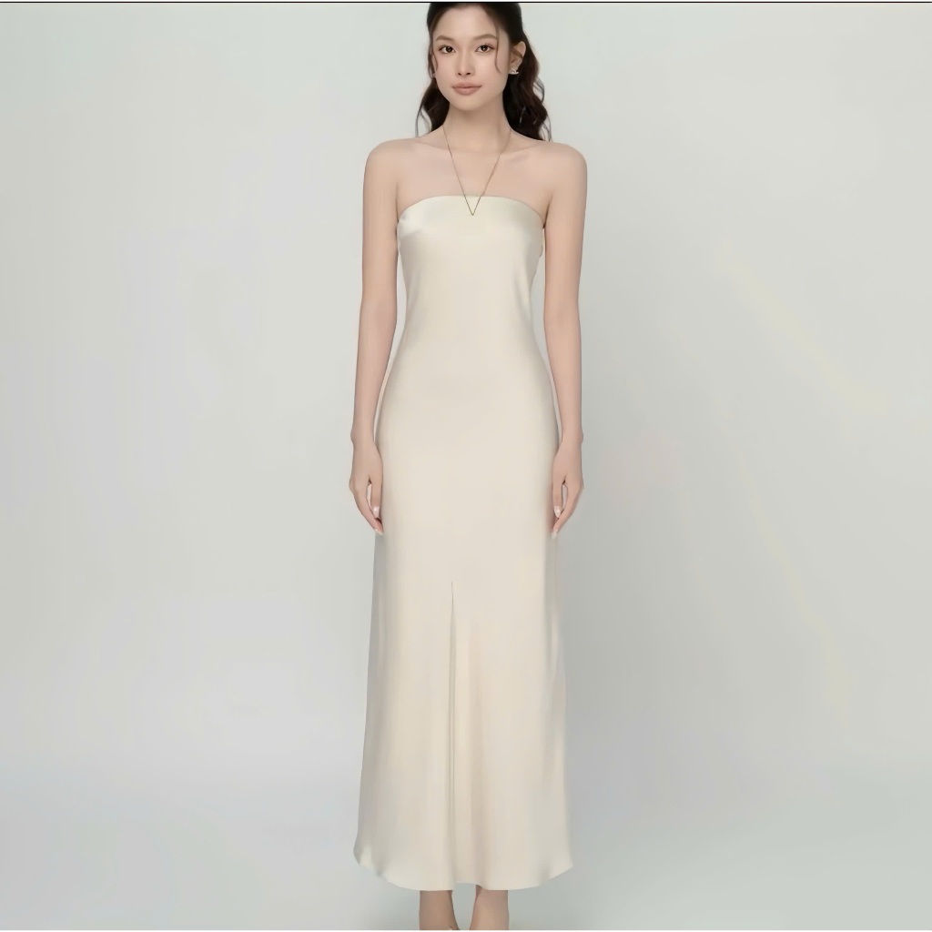 G4 Đầm lụa Hàn cúp ngực dáng dài dự tiệc (không mút) dáng đuôi cá nhẹ tôn eo- Akara Closet Dress