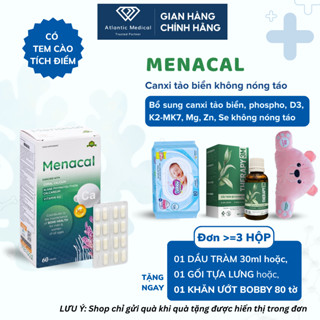 [Combo Quà Hời] Canxi Tảo Biển MENACAL Bổ Sung Canxi Dễ Hấp Thu Ít Nóng Táo Cho Mẹ Bầu Sau Sinh H60viên Date Xa