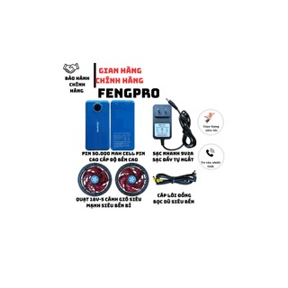 Bộ pin áo điều hoà FENGPRO 50.000MAH + quạt 18v KHÔNG CHỔI THAN Phụ Kiện