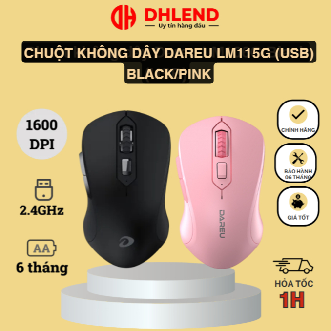 Chuột không dây Dareu LM115G (USB)