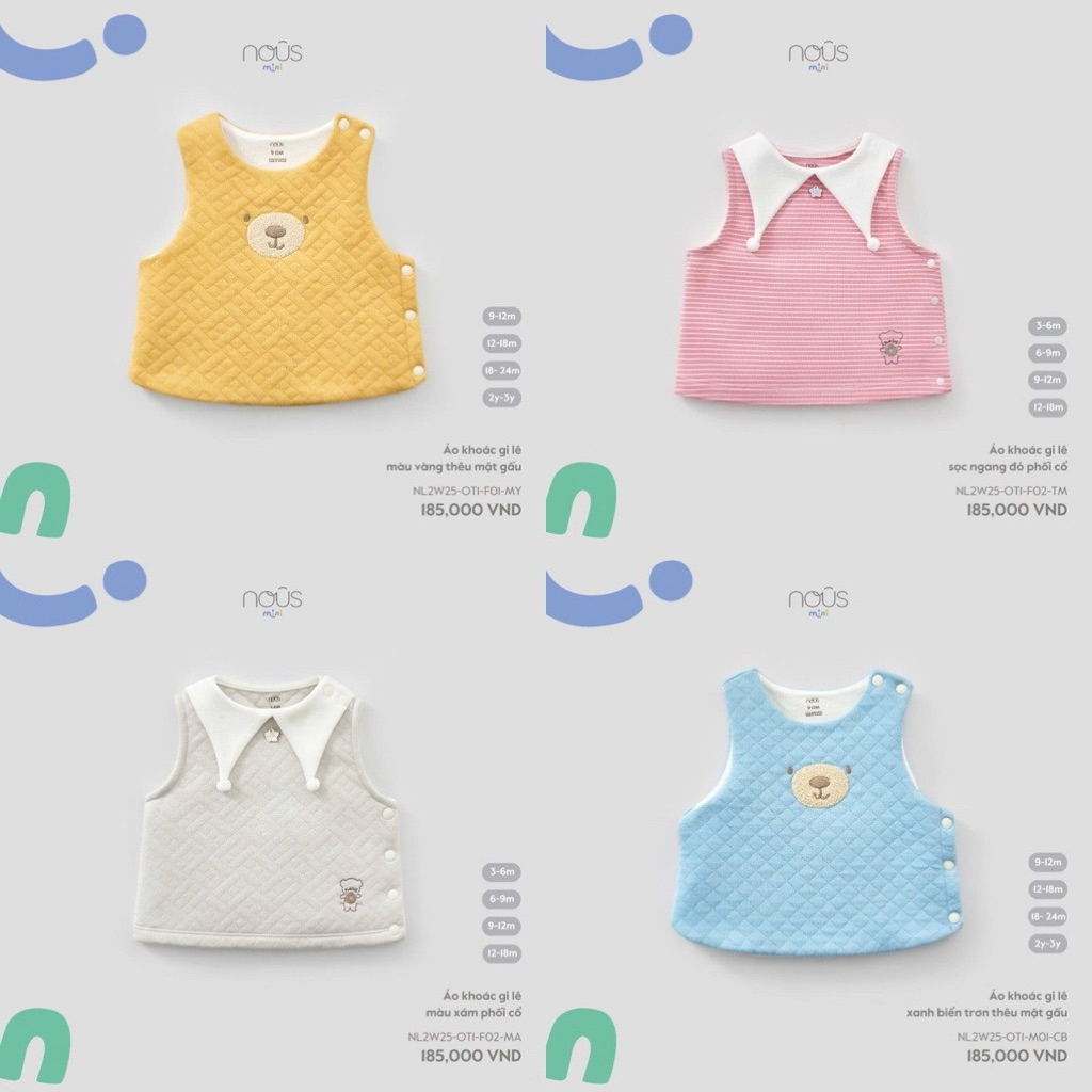NOUS -Áo gile nous mới nhất 2025 cho bé từ 3m-24m