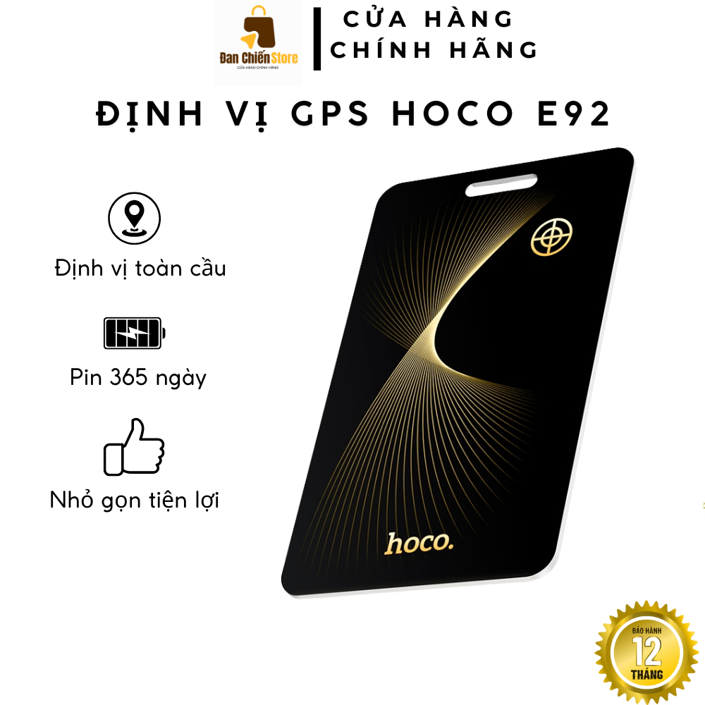 Thiết Bị Định Vị Hoco E92 - Thẻ Định Vị Sạc Không Dây IP68 Không Thấm Nước Định Vị Toàn Cầu - Đan Ch