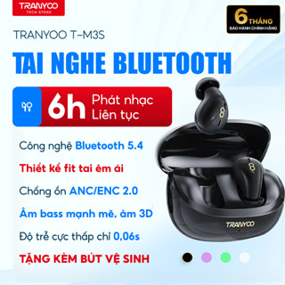 Tai Nghe Bluetooth TRANYOO T-M29 Tai Nghe True Wireless Thiết Kế In Ear Êm Dịu Với Tai Pin Trâu
