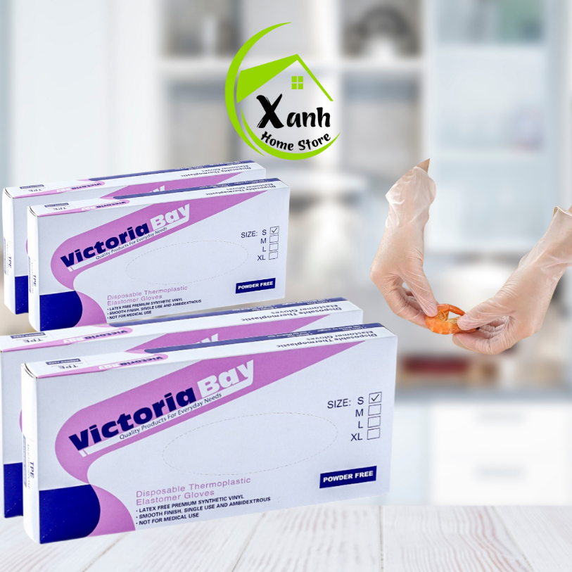 Hộp 100 Chiếc Găng Tay Làm Bếp Nấu Ăn Siêu Dai - Găng Tay Nấu Ăn Nilong Vitoria Bay Không Mùi