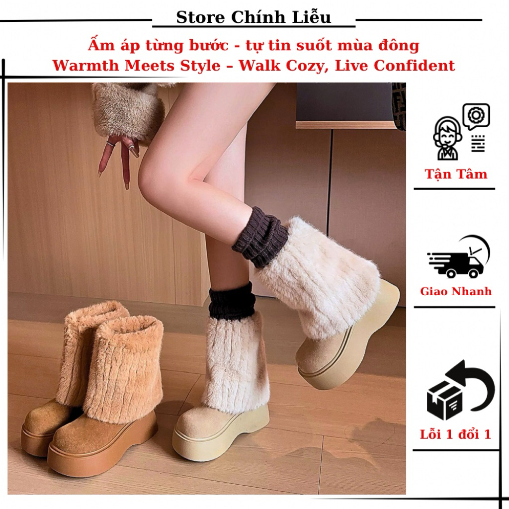 Boot Nữ Cao Cổ Lông Ấm Áp – Thời Trang Mùa Đông Êm Chân Sành Điệu