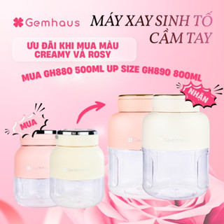 Máy xay sinh tố cầm tay không dây Gemhaus Gh880 cốc xay sinh tố 500ml máy xay mini smoothie detox 10 cánh