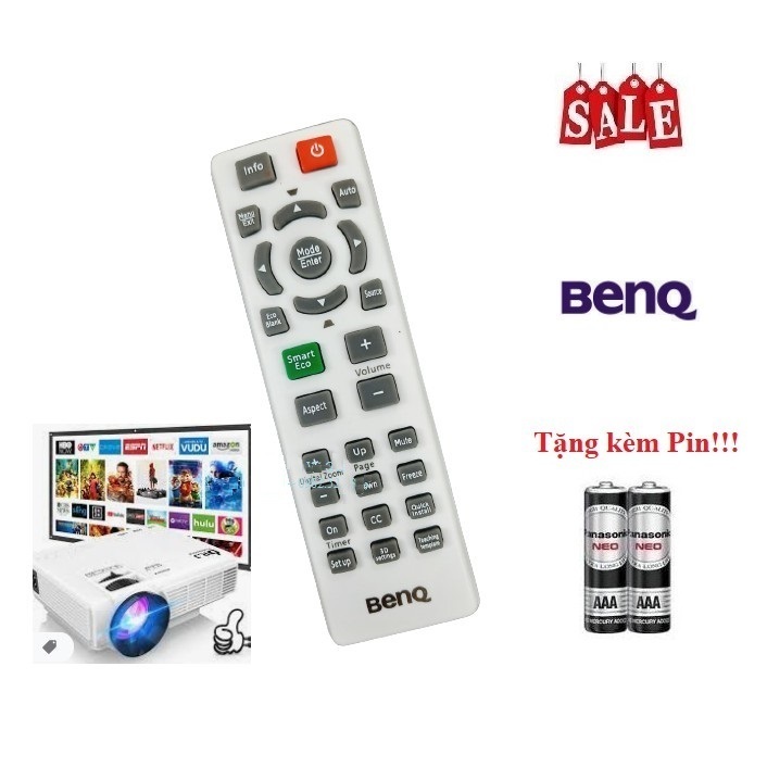 Remote Điều khiển máy chiếu BenQ- HÀNG LOẠI ĐẸP mới 100% Tặng kèm Pin