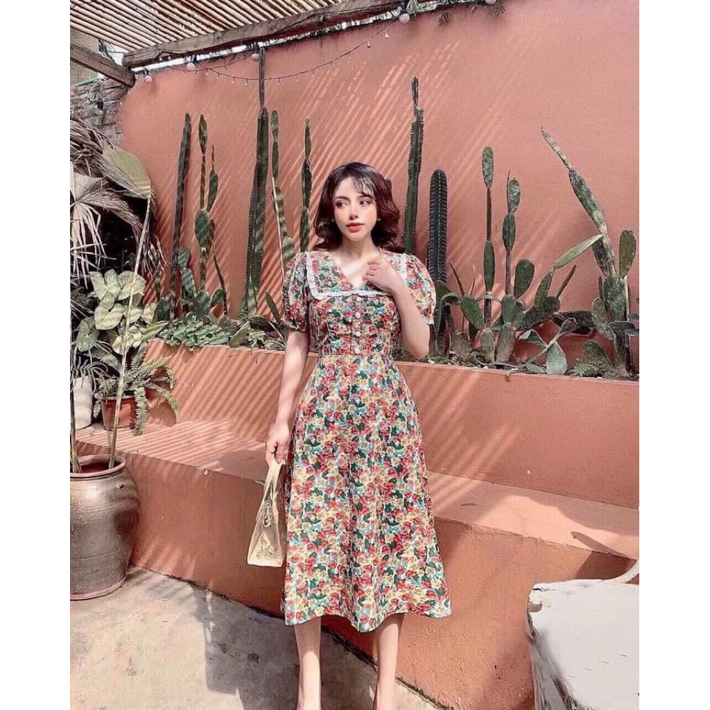 Váy hoa cổ size L (pass)