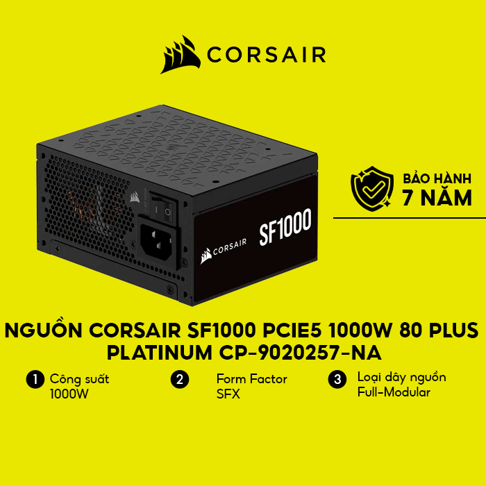 Nguồn máy tính Corsair SF1000 PCIE5 1000W 80 Plus Platinum CP-9020257-NA