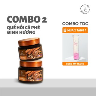 Combo 2 Tẩy Tế Bào Body Exclusive Cosmetic Quế Hồi Cà Phê 380g Giúp Da Trắng Sáng Mịn Màng 