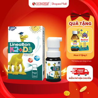 Vitamin K2 D3 LineaBon Spray Màu Xanh Dạng Xịt 10ml Tiện Dụng Cho Bé Phát Triển Chiều Cao Chắc Khỏe Xương - Bibomart