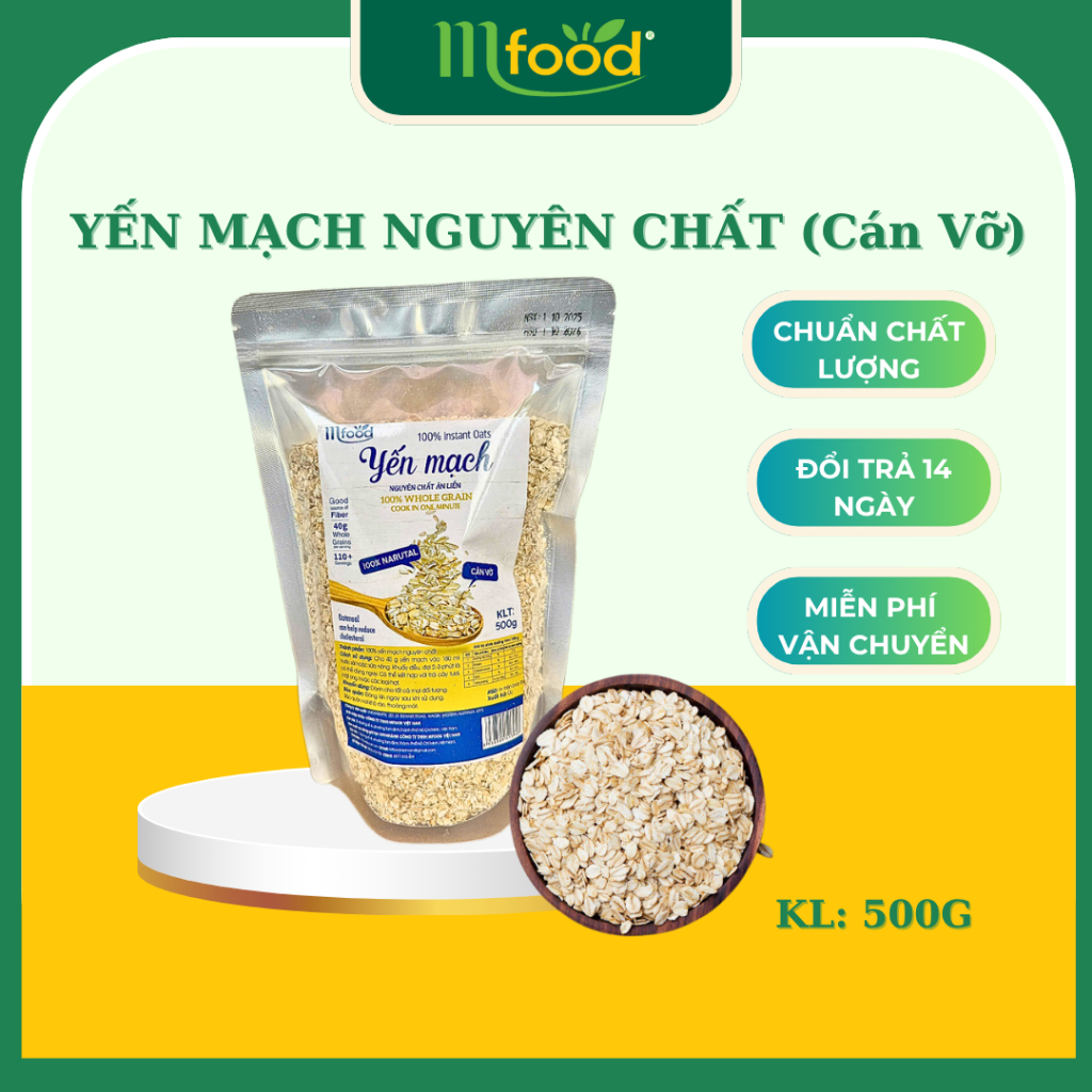 Yến Mạch Mfood Tiện Lợi Món Quà Sức Khỏe (Cán Vỡ) - Túi 500g