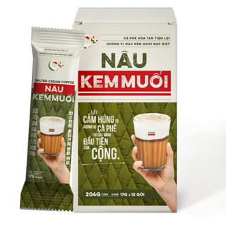 Cà phê muối, Nâu kem muối hoà tan Cộng Cà Phê - 12 gói, 5 gói