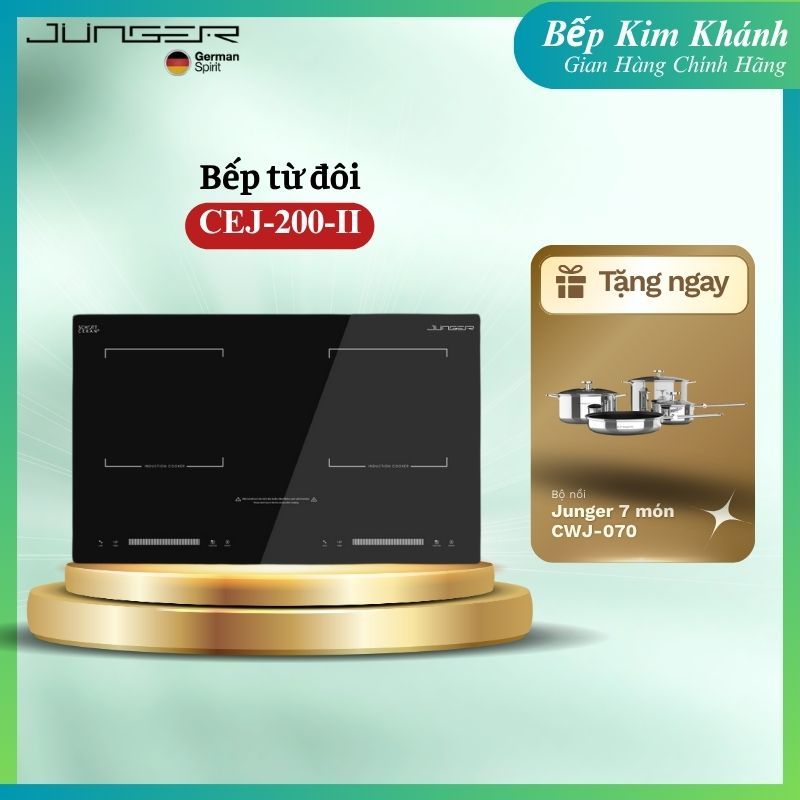 Mua Bếp từ đôi Junger CEJ-200-II tặng ngay Bộ nồi inox 7 chi tiết Junger CWJ 070