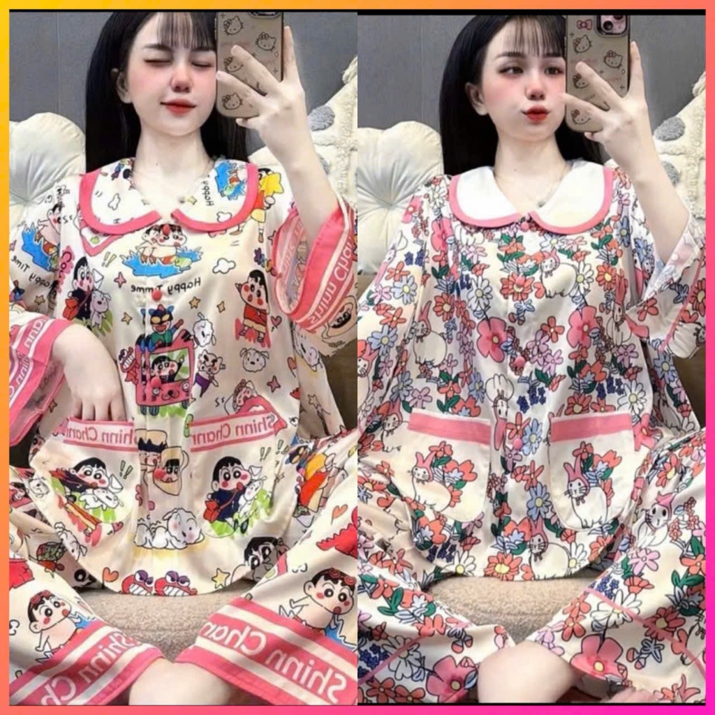 Đồ bộ tay lững cổ sen dể thương , size dưới 60kg , đồ bộ nữ hot trend , pijama mẫu mới , pijama nữ t