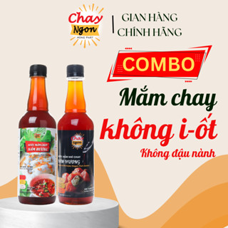 Combo Nước Mắm Chay Không i-ốt gồm MẮM CHAY NẤM HƯƠNG - MẮM NHĨ NẤM HƯƠNG (Thương Hiệu Chay Ngon) Vị Đậm Đà, Thơm Ngon