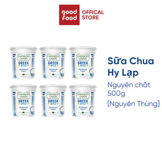   Nguyên thùng  Sữa Chua Hy Lạp không thêm đường bổ sung canxi và protein Greek Yogurt Farmers Union 500g - 6 hộp 