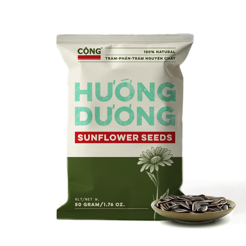  Hạt hướng dương nguyên vị Cộng Cà Phê combo 20 gói 50gr 