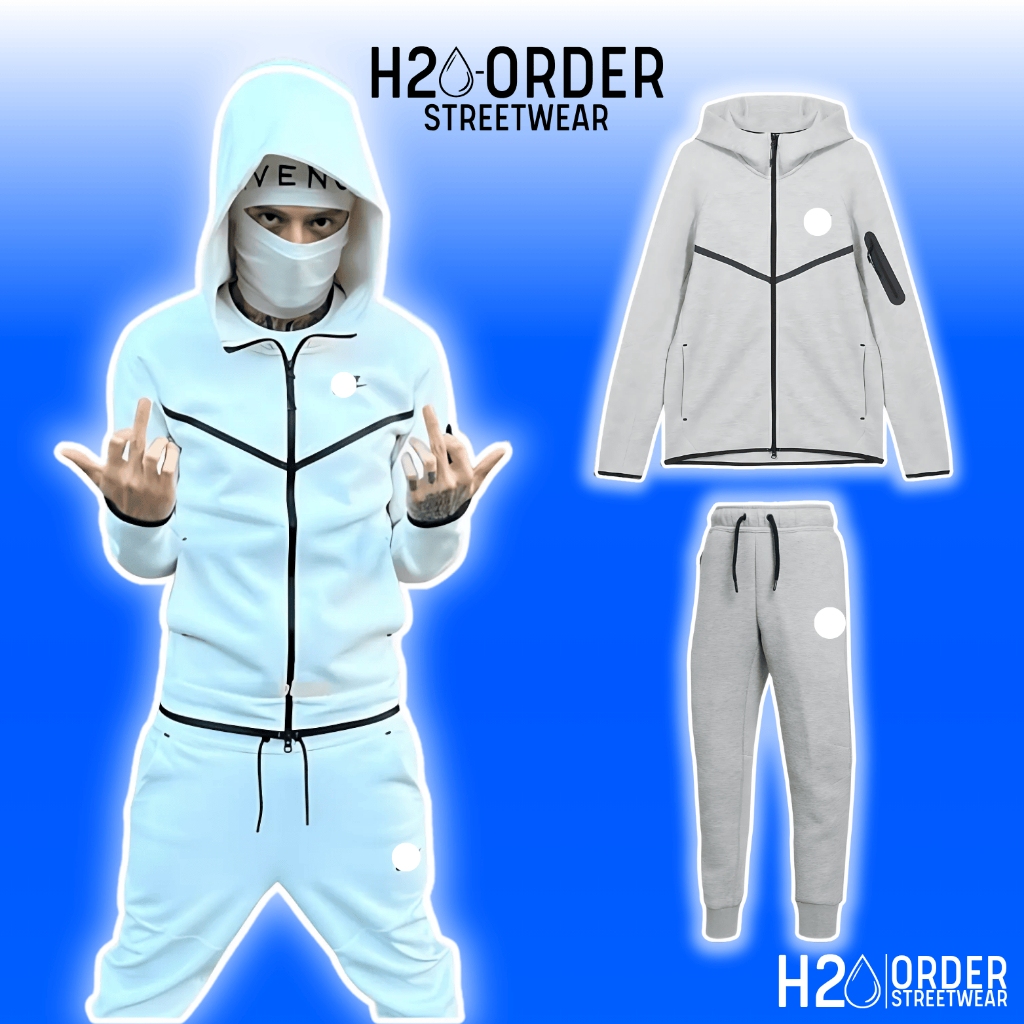 Bộ Nỉ Drip Thể Thao Nk Tech V1 – Bộ Quần Áo Hoodie Zip Nam Nữ Dài Tay Có Mũ NIK01