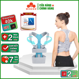 Đai chống gù lưng định hình cột sống MISUKO HG64 [ BẢO HÀNH 24 THÁNG ] thế hệ mới có thanh trợ lưng [ BẢN CAO CẤP]
