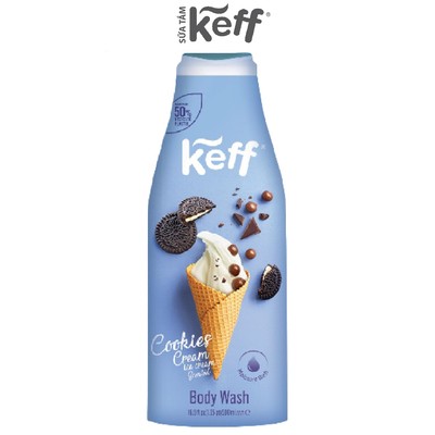 Sữa tắm Keff (vỏ xanh tím) hương kem bánh quy chai 500ml - Body Wash – Cookie Cream Ice Cream Scented