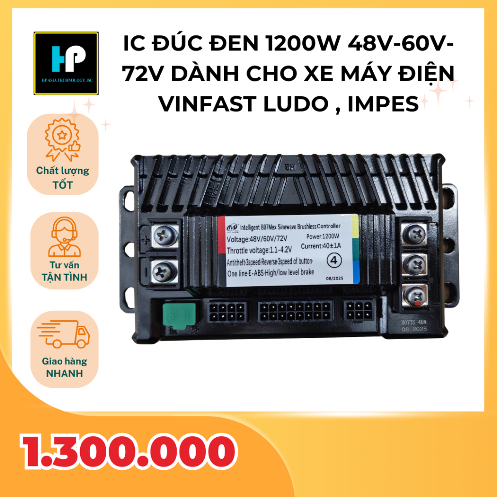 IC đúc 1200W 48V-60V-72V dành cho xe máy điện Vinfast Ludo, Impes (kèm mạch giải mã IC)