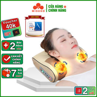Gối massage cổ vai gáy hồng ngoại 20 bi MISUKO SA-G38 [ BẢO HÀNH 24 THÁNG ], 3 chế độ tích hợp 8 động tác massage
