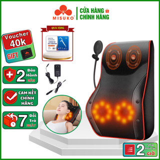 Gối massage đa chức năng MISUKO 16 bi SA-L16 [ BẢO HÀNH 24 THÁNG ] hệ thống nhiệt hồng ngoại mát xa cổ vai gáy eo lưng