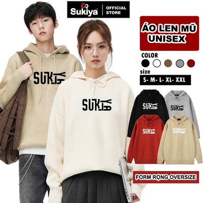 Áo Hoodie Len Dệt Kim SUKIYA Form Unisex Nam Nữ Chất Sợi Dệt Dày Ấm mềm Mại AL118