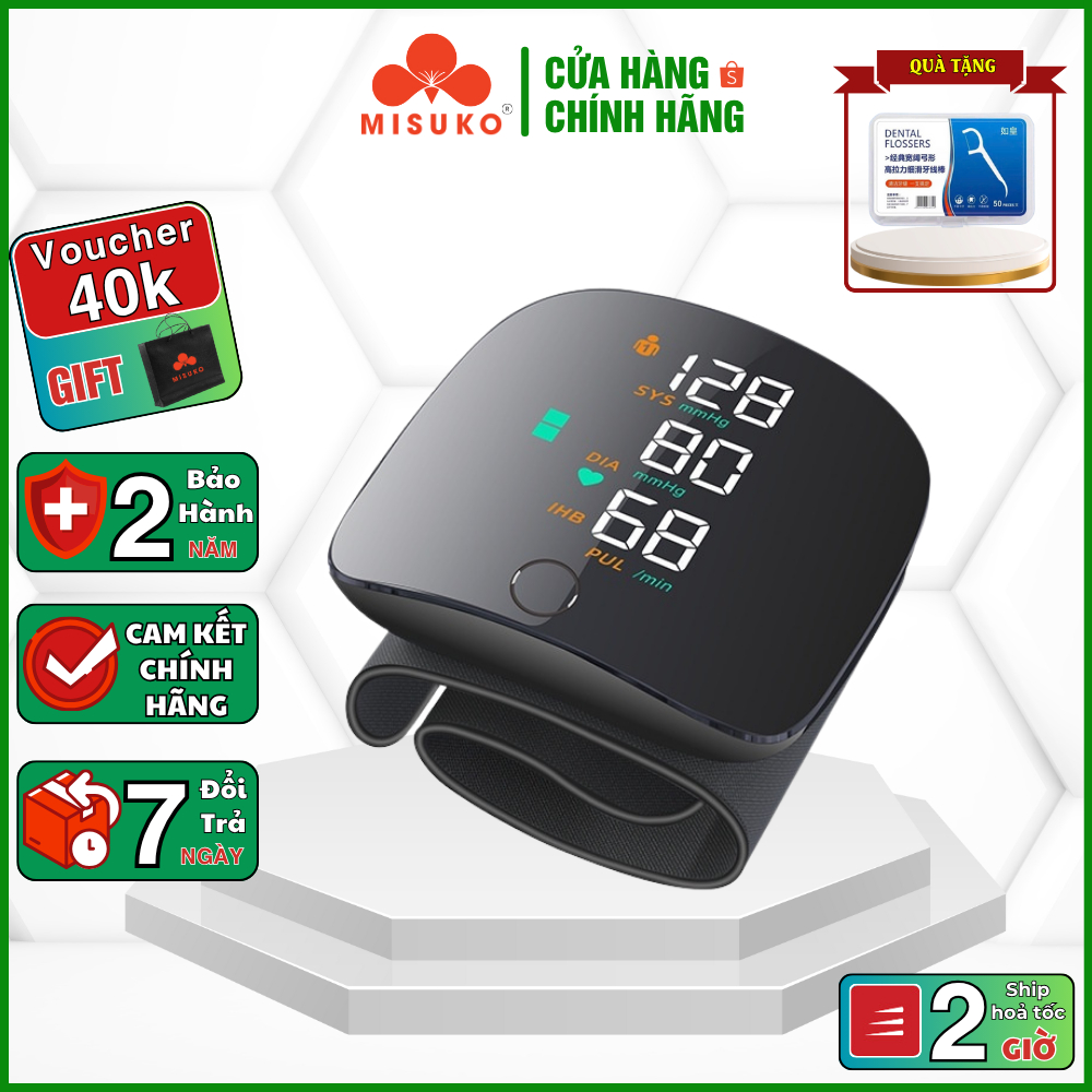 Máy đo huyết áp cổ tay MISUKO , Bản nâng cấp Gen 2 Kẹp cổ tay Đo huyết áp Nhịp tim