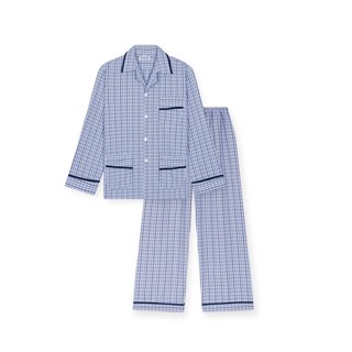 Bộ Pijama Tay Dài Quần Dài Kate Cotton Tông Màu Xanh Thời Trang - MQ Shop