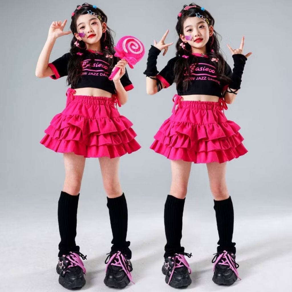 Set váy nhảy cho bé gái 17-45kg phong cách Zumba, Hiphop [Mẫu 02] | Set váy nhảy hottrend siêu ngầu 