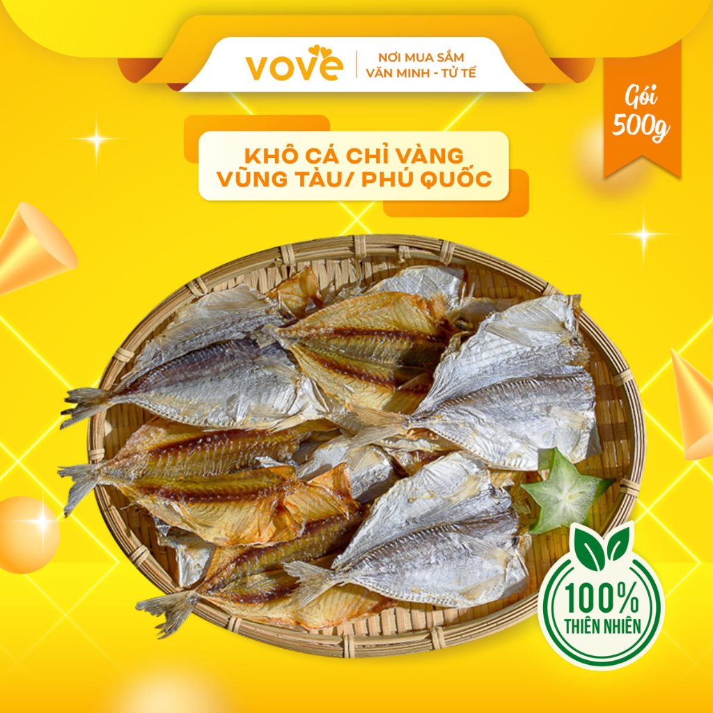 Khô cá Chỉ Vàng Vũng Tàu/ Phú Quốc gói 500gr