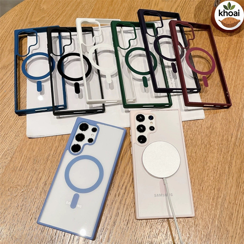 Ốp Lưng từ tính Macaron Samsung S25/ S25 Ultra/ S25 Plus S24 S23 S22, chất liệu tpu, pc cao cấp