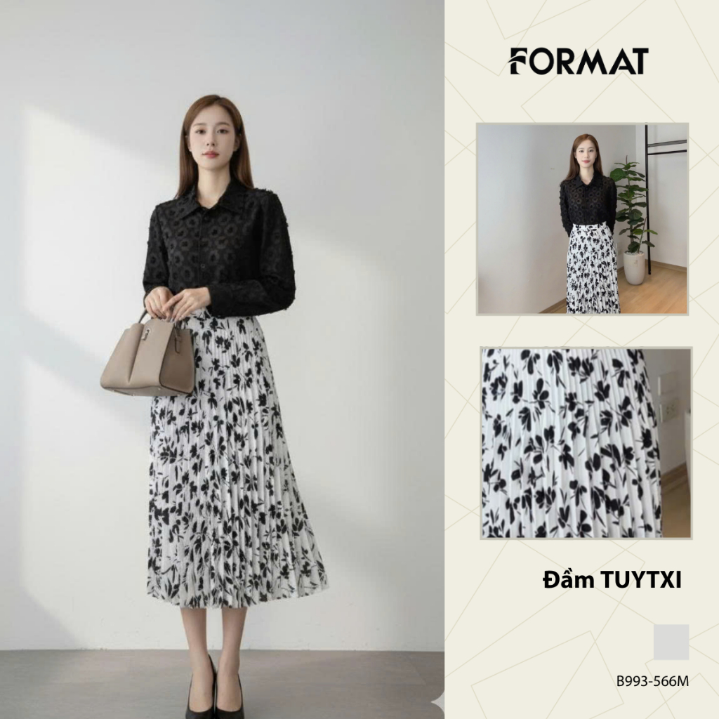 [ONLINE] Chân váy nữ Format 10005333 Đen/Họa tiết họa tiết độc đáo