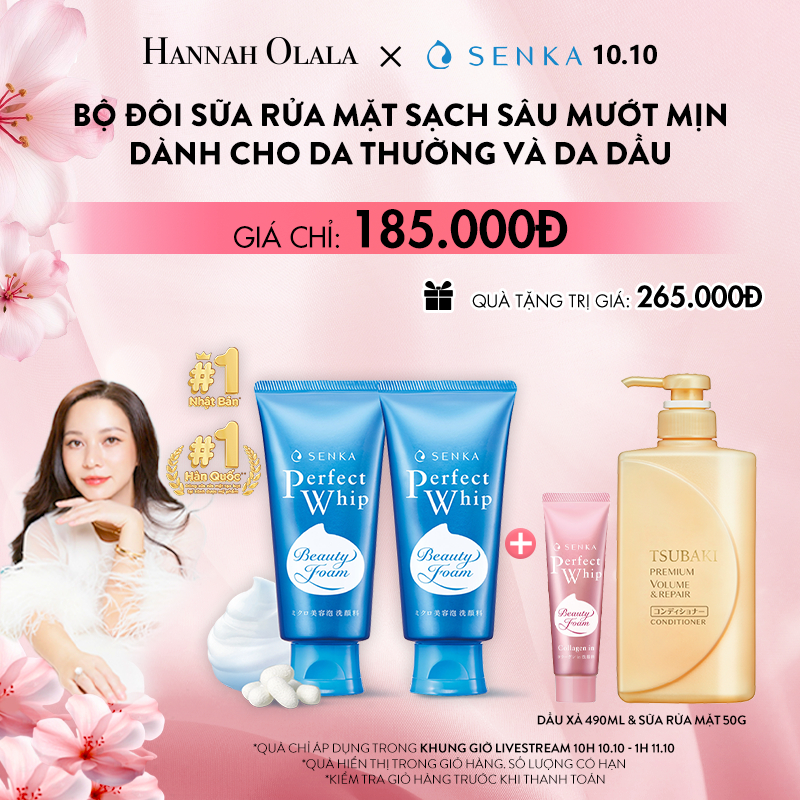 [LS] Bộ 02 Sữa rửa mặt tạo bọt chiết xuất tơ tằm trắng Senka Perfect Whip 120g_70227