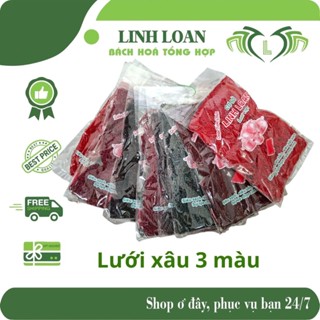 Combo 10 miếng lưới rửa chén bát Linh Loan – Lưới xâu đủ màu, hàng đẹp bền chắc