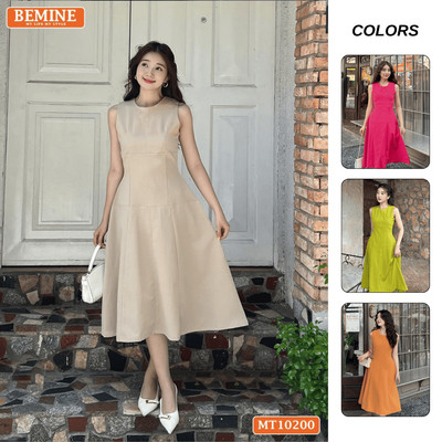 Đầm thiết kế BEMINE maxi sát nách dáng xòe phù hợp đi chơi-MT10200