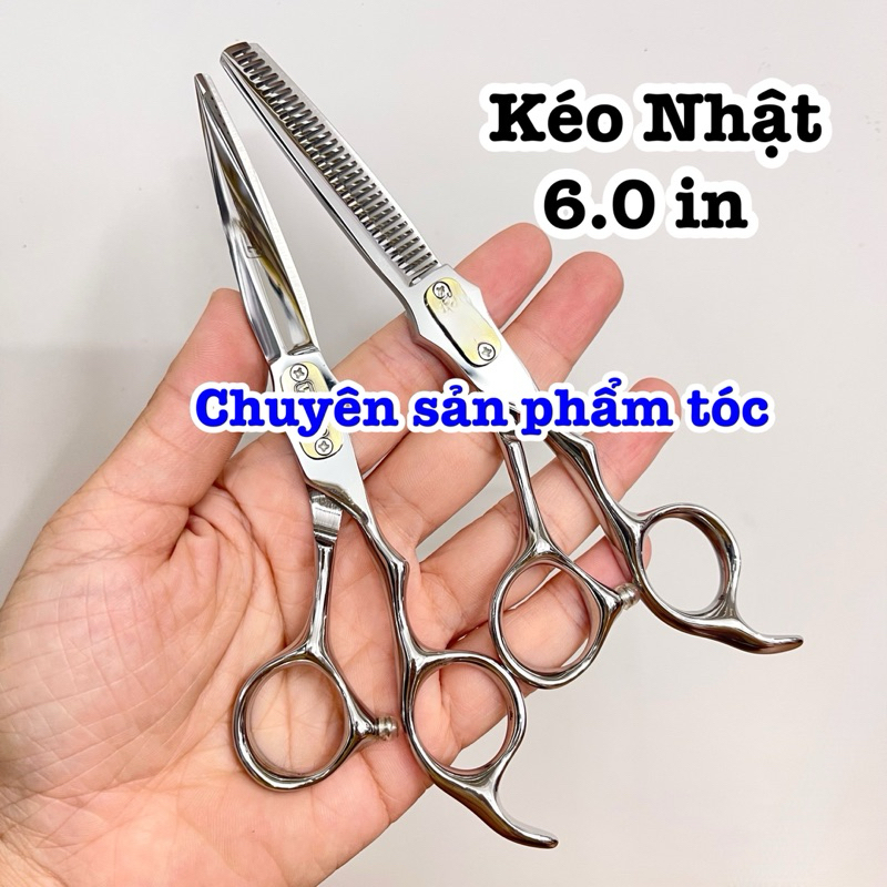 ✅W Kéo cắt tỉa tóc cao cấp 6.0 in thép nhật S440C độ cứng 62HRC lưỡi sắc bén chất lượng vượt trội ( W 2 ốc )