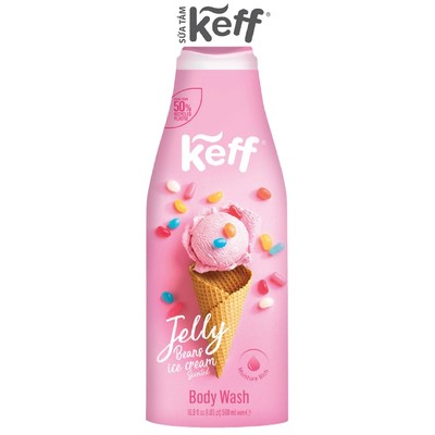 Sữa tắm Keff (vỏ hồng) hương kem kẹo dẻo trái cây chai 500ml - Body Wash – Jelly Beans Ice Cream Scented