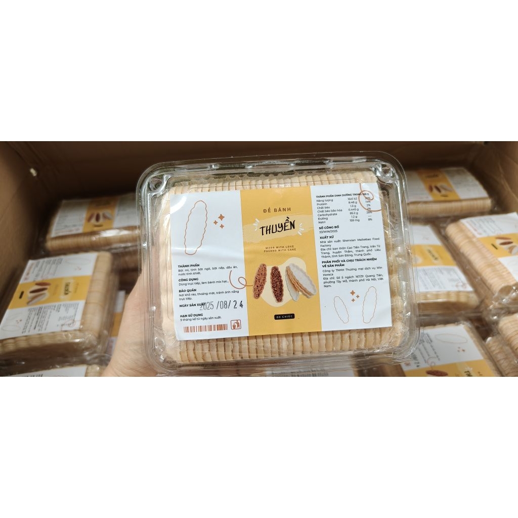 Đế bánh thuyền hộp 60 cái