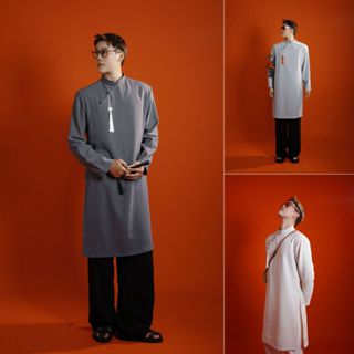  Áo Dài Nam Cách Tân Vải Cotton Hàn Mềm Mát - Dùng Mặc Tết Chụp Ảnh Dạo Phố Bê Tráp Cưới Hỏi KT01 