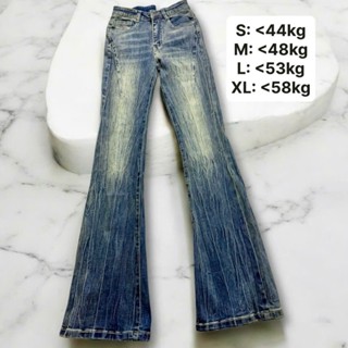  QUẦN JEAN LOE CẠP THẤP phom dài  101-103cm  phối wash màu chít thân.Vải mềm co giãn. phom dáng cổ điển hottrend - women 