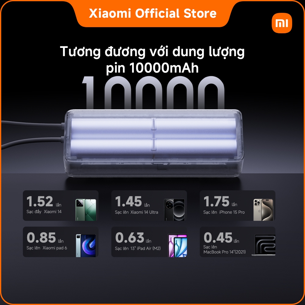 Xiaomi 165W Power Bank 10000mAh (Integrated Cable) ｜Pin cao cấp với dung lượng khủng｜Nhiều biện pháp bảo đảm an toàn | BigBuy360 - bigbuy360.vn