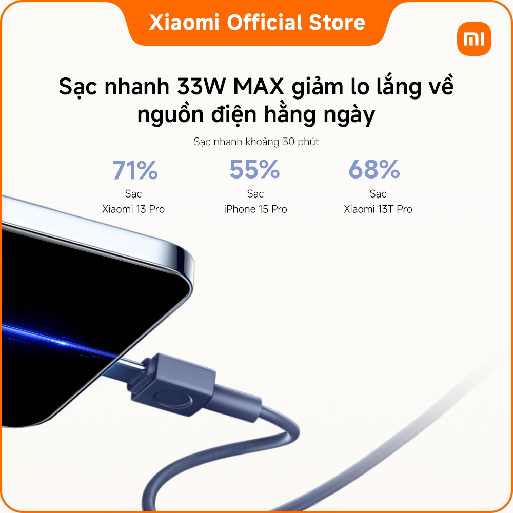 Pin sạc dự phòng 33W Xiaomi Power Bank 20000mAh Integrated Cable, Sạc nhanh hai chiều, công suất, dùng lâu | BigBuy360 - bigbuy360.vn