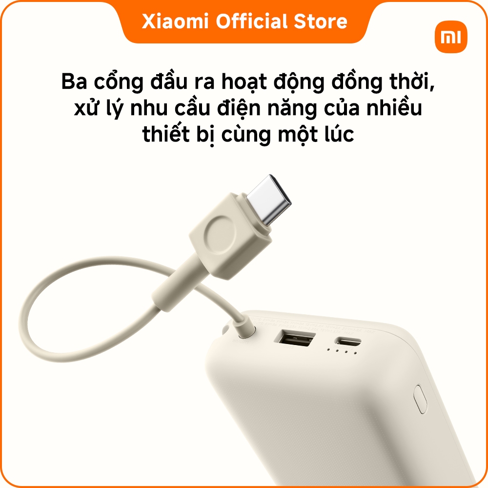 Pin sạc dự phòng 33W Xiaomi Power Bank 20000mAh Integrated Cable, Sạc nhanh hai chiều, công suất, dùng lâu | BigBuy360 - bigbuy360.vn