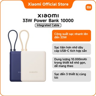 Xiaomi 33W Power Bank 10000mAh (Integrated Cable) ｜Công suất sạc nhanh lên đến 33W｜Sạc đến 3 thiết bị cùng