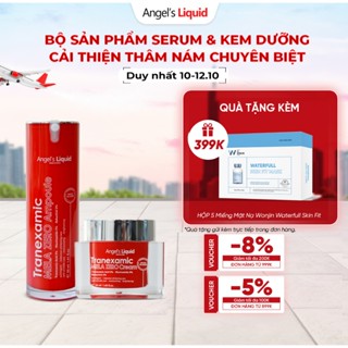 Bộ Đôi Serum & Kem Dưỡng Cải Thiện Thâm Nám Chuyên Biệt Angels Liquid Tranexamic Acid Mela Zero (ĐỎ)